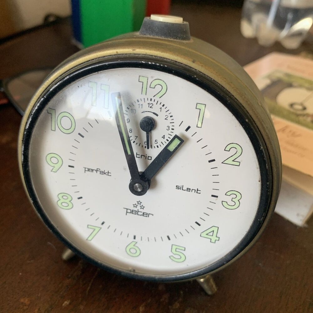 Vintage PETER Germany Alarm clock Silent Variant - Tested Alarm works too